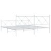 Cama Matrimonial | Cama Para Adultos | Estructura Cama Metal Con Cabecero Y Pie Cama Blanco 183x213 Cm Cfw69158