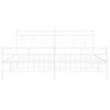 Cama Matrimonial | Cama Para Adultos | Estructura Cama Metal Con Cabecero Y Pie Cama Blanco 183x213 Cm Cfw291767