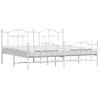 Cama Matrimonial | Cama Para Adultos | Estructura Cama Metal Con Cabecero Y Pie Cama Blanco 193x203 Cm Cfw185542