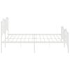 Cama Matrimonial | Cama Para Adultos | Estructura Cama Metal Con Cabecero Y Pie Cama Blanco 193x203 Cm Cfw232801