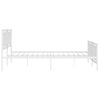 Cama Matrimonial | Cama Para Adultos | Estructura Cama Metal Con Cabecero Y Pie Cama Blanco 193x203 Cm Cfw938042