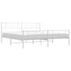 Cama Matrimonial | Cama Para Adultos | Estructura Cama Metal Con Cabecero Y Pie Cama Blanco 193x203 Cm Cfw168087