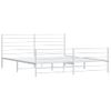 Cama Matrimonial | Cama Para Adultos | Estructura Cama Metal Con Cabecero Y Pie Cama Blanco 193x203 Cm Cfw699374