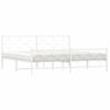 Cama Matrimonial | Cama Para Adultos | Estructura Cama Metal Con Cabecero Y Pie Cama Blanco 193x203 Cm Cfw67787