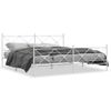 Cama Matrimonial | Cama Para Adultos | Estructura Cama Metal Con Cabecero Y Pie Cama Blanco 193x203 Cm Cfw79788