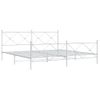 Cama Matrimonial | Cama Para Adultos | Estructura Cama Metal Con Cabecero Y Pie Cama Blanco 193x203 Cm Cfw79788