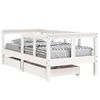 Cama Individual | Cama Infantil | Estructura Cama Niños Con Cajones Madera Pino Blanco 70x140 Cm Cfw237164