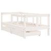 Cama Individual | Cama Infantil | Estructura Cama Niños Con Cajones Madera Pino Blanco 70x140 Cm Cfw237164