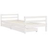 Cama Individual | Cama Infantil | Estructura Cama Niños Con Cajones Madera Pino Blanco 80x200 Cm Cfw506198