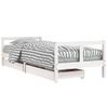 Cama Individual | Cama Infantil | Estructura Cama Niños Con Cajones Madera Pino Blanco 80x200 Cm Cfw324931