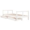 Cama Individual | Cama Infantil | Estructura Cama Niños Con Cajones Madera Pino Blanco 80x200 Cm Cfw324931