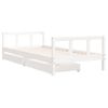 Cama Individual | Cama Infantil | Estructura Cama Niños Con Cajones Madera Pino Blanco 90x200 Cm Cfw896367