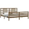 Cama Matrimonial | Cama Para Adultos | Estructura Cama Y Cabecero Madera Maciza Marrón Miel 200x200 Cm Cfw255374