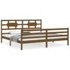 Cama Matrimonial | Cama Para Adultos | Estructura Cama Y Cabecero Madera Maciza Marrón Miel 200x200 Cm Cfw289652