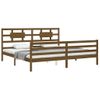 Cama Matrimonial | Cama Para Adultos | Estructura Cama Y Cabecero Madera Maciza Marrón Miel 200x200 Cm Cfw289652