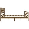 Cama Matrimonial | Cama Para Adultos | Estructura Cama Y Cabecero Madera Maciza Marrón Miel 200x200 Cm Cfw289652