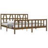 Cama Matrimonial | Cama Para Adultos | Estructura Cama Y Cabecero Madera Maciza Marrón Miel 200x200 Cm Cfw972001