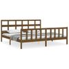 Cama Matrimonial | Cama Para Adultos | Estructura Cama Y Cabecero Madera Maciza Marrón Miel 200x200 Cm Cfw462948