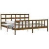 Cama Matrimonial | Cama Para Adultos | Estructura Cama Y Cabecero Madera Maciza Marrón Miel 200x200 Cm Cfw462948