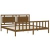 Cama Matrimonial | Cama Para Adultos | Estructura Cama Y Cabecero Madera Maciza Marrón Miel 200x200 Cm Cfw972750