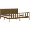 Cama Matrimonial | Cama Para Adultos | Estructura Cama Y Cabecero Madera Maciza Marrón Miel 200x200 Cm Cfw401235