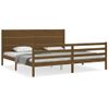 Cama Matrimonial | Cama Para Adultos | Estructura Cama Y Cabecero Madera Maciza Marrón Miel 200x200 Cm Cfw670972