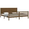 Cama Matrimonial | Cama Para Adultos | Estructura Cama Y Cabecero Madera Maciza Marrón Miel 200x200 Cm Cfw670972