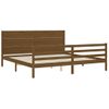 Cama Matrimonial | Cama Para Adultos | Estructura Cama Y Cabecero Madera Maciza Marrón Miel 200x200 Cm Cfw670972