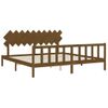 Cama Matrimonial | Cama Para Adultos | Estructura Cama Y Cabecero Madera Maciza Marrón Miel 200x200 Cm Cfw945512