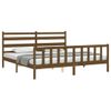 Cama Matrimonial | Cama Para Adultos | Estructura Cama Y Cabecero Madera Maciza Marrón Miel 200x200 Cm Cfw111635