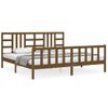 Cama Matrimonial | Cama Para Adultos | Estructura Cama Y Cabecero Madera Maciza Marrón Miel 200x200 Cm Cfw462470