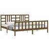 Cama Matrimonial | Cama Para Adultos | Estructura Cama Y Cabecero Madera Maciza Marrón Miel 200x200 Cm Cfw462470