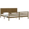 Cama Matrimonial | Cama Para Adultos | Estructura Cama Y Cabecero Madera Maciza Marrón Miel 200x200 Cm Cfw635181