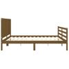 Cama Matrimonial | Cama Para Adultos | Estructura Cama Y Cabecero Madera Maciza Marrón Miel 200x200 Cm Cfw635181