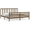 Cama Matrimonial | Cama Para Adultos | Estructura Cama Y Cabecero Madera Maciza Marrón Miel 200x200 Cm Cfw907806