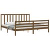 Cama Matrimonial | Cama Para Adultos | Estructura Cama Y Cabecero Madera Maciza Marrón Miel 200x200 Cm Cfw907806