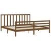 Cama Matrimonial | Cama Para Adultos | Estructura Cama Y Cabecero Madera Maciza Marrón Miel 200x200 Cm Cfw907806