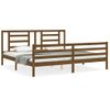 Cama Matrimonial | Cama Para Adultos | Estructura Cama Y Cabecero Madera Maciza Marrón Miel 200x200 Cm Cfw921231