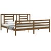 Cama Matrimonial | Cama Para Adultos | Estructura Cama Y Cabecero Madera Maciza Marrón Miel 200x200 Cm Cfw921231