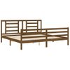 Cama Matrimonial | Cama Para Adultos | Estructura Cama Y Cabecero Madera Maciza Marrón Miel 200x200 Cm Cfw921231