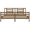 Cama Matrimonial | Cama Para Adultos | Estructura Cama Y Cabecero Madera Maciza Marrón Miel 200x200 Cm Cfw921231