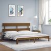 Cama Matrimonial | Cama Para Adultos | Estructura Cama Y Cabecero Madera Maciza Marrón Miel 200x200 Cm Cfw218119