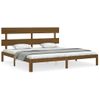 Cama Matrimonial | Cama Para Adultos | Estructura Cama Y Cabecero Madera Maciza Marrón Miel 200x200 Cm Cfw218119