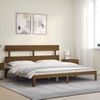 Cama Matrimonial | Cama Para Adultos | Estructura Cama Y Cabecero Madera Maciza Marrón Miel 200x200 Cm Cfw218119