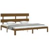 Cama Matrimonial | Cama Para Adultos | Estructura Cama Y Cabecero Madera Maciza Marrón Miel 200x200 Cm Cfw218119