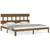 Cama Matrimonial | Cama Para Adultos | Estructura Cama Y Cabecero Madera Maciza Marrón Miel 200x200 Cm Cfw199731