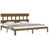 Cama Matrimonial | Cama Para Adultos | Estructura Cama Y Cabecero Madera Maciza Marrón Miel 200x200 Cm Cfw199731