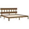 Cama Matrimonial | Cama Para Adultos | Estructura Cama Y Cabecero Madera Maciza Marrón Miel 200x200 Cm Cfw199731