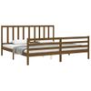 Cama Matrimonial | Cama Para Adultos | Estructura Cama Y Cabecero Madera Maciza Marrón Miel 200x200 Cm Cfw825815