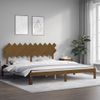 Cama Matrimonial | Cama Para Adultos | Estructura Cama Y Cabecero Madera Maciza Marrón Miel 200x200 Cm Cfw766011